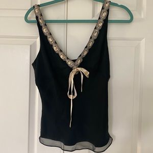 Cache black slip top